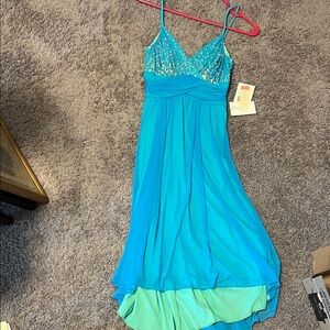 Jodi Kristopher Blue and Green Dress